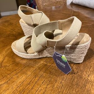 Sonoma Tan Espadrille Wedges with Ankle Strap
